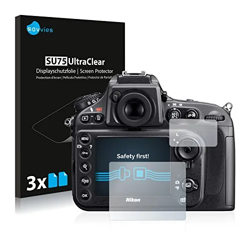 Savvies 6 Stück Schutzfolie für Nikon D800 Displayschutz-Folie Ultra-Transparent
