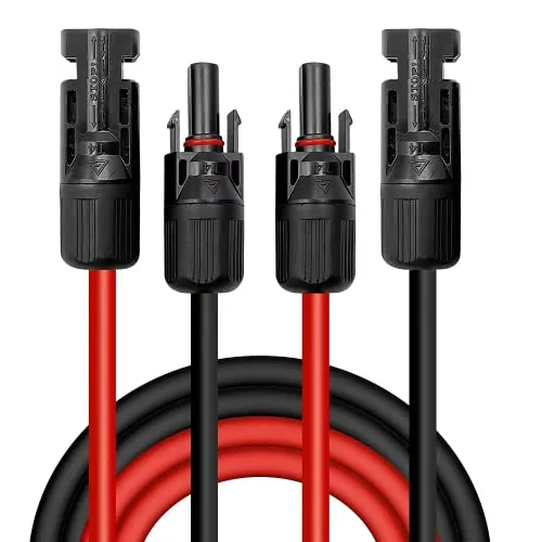 Solarkabel 4mm²/6mm² - Verlängerungskabel für Photovoltaik - Hochwertiges Solarkabel in Rot/Schwarz (4mm², 3M) für einfache Installation. Mit robusten Steckern und ausgezeichneter Temperaturbeständigkeit, ideal für effiziente Solarprojekte.