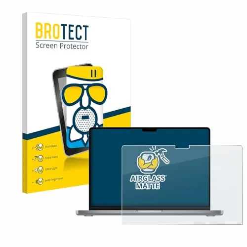 BROTECT Entspiegelungs Schutzglas für Apple MacBook Pro 14" 2021 Schutzfolie Panzer Folie Glas Matt [Extrem Kratzfest 9H, Anti-Reflex]