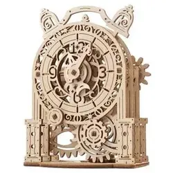 Mechanischer Modellbausatz Vintage-Wecker 70163 - 3D Holzpuzzle mit 43 Bauteilen, nostalgisches Design und dekorative Funktion für Modellbau-Enthusiasten
