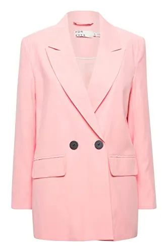 b.young BYFVELENA Damen Blazer Longblazer Jacke mit Reverskragen und Knopf Regular Fit, Größe:38, Farbe:Quartz Pink (141714)
