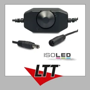 ISOLED LED Dreh-Controller (Dimmer) schwarz, 2A, max. 48 Watt, Rundstecker Anschluss