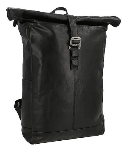 Gusti Rolltop Leder Bendik Kurierrucksack - Tagesrucksack aus hochwertigem Echtleder, ideal für Stadt und Outdoor. Praktisch und stylisch mit viel Stauraum für alles, was du brauchst.