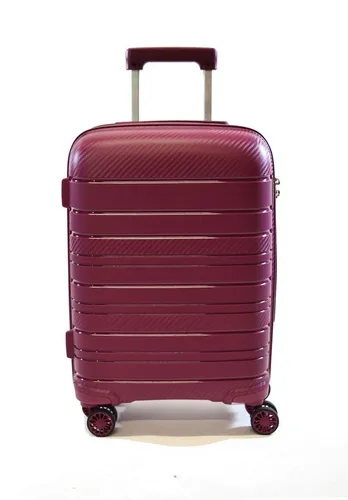 Zimmert Leather Trolley SCROLL-LIGHT - Bruchsicherer Polypropylen Koffer mit 4 Rollen - Stylischer Koffer mit 4 drehbaren Rollen für müheloses Reisen. Strapazierfähiges, wasserabweisendes Material und TSA-Zahlenschloss bieten Sicherheit und Komfort. Maße: 40 x 55 x 20 cm, Volumen: 37 l.