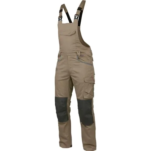 WÜRTH MODYF Arbeitslatzhose Stretch X - professionelle Arbeitshose für Herren - Latzhose mit Reißverschluss - in der Größe 54 in Beige