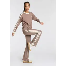 adidas Originals Leggings FLARED LEGGINGS (1-tlg) mit ausgestelltem Bein, sportliche 3-Streifen, stretchiges Material braun M