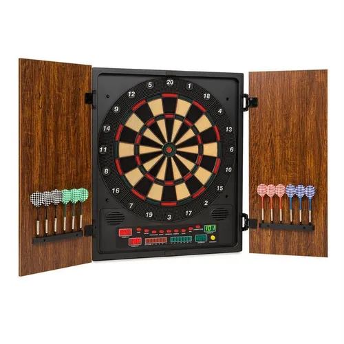 Elektronische Dartscheibe Dartautomat - 27 Spiele für bis zu 8 Personen - Dart-Automaten mit integriertem Spielcomputer und Computer-Gegner, ideal für spannende Spieleabende. Inklusive Sounduntermalung in 7 Lautstärken und Handicap-Funktion.