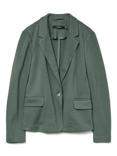 VERO MODA Damen Vmjulia Ls JRS Noos Blazer, Laurel Wreath, 34 - Stylischer Blazer für Damen, ideal für Büro und Freizeit. Mit Regular Fit, Reverskragen und Knopfverschluss für einen eleganten Look.