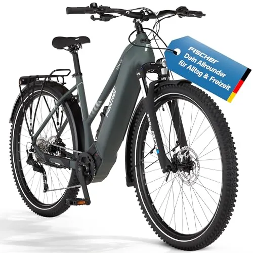 Tchibo Fischer ATB E-Bike Terra 6.8i Ultimate - Graphite Green - Fischer ATB E-Bike TERRA 6.8i ULTIMATE mit kraftvollem BROSE-Mittelmotor und bis zu 170 km Reichweite. Ideal für Stadtfahrten und längere Touren, inkl. Akku und Ladegerät.