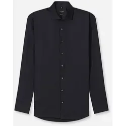 OLYMP Langarmhemd No. Six Businesshemd, super slim, Royal-Kentkragen, unifarben schwarz 42