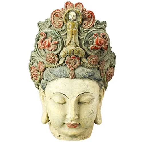 Werner Voß Blumengöttin Buddhafigur Skulptur - Buddhafigur für Innenräume, 44 cm hoch aus Polyresin, ideal für Feng Shui und Wellness, verleiht Ihrem Raum eine harmonische Atmosphäre.
