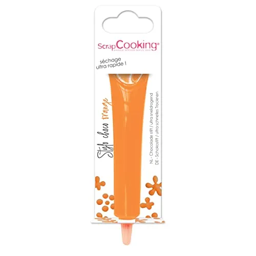 ScrapCooking - Schokoladenstift Orange - Zuckerschrift Halloween 25g - Essbarer Dekorativer Zuckerstift - Schreiben und Zeichnen - Beschriftung von Fondant, Glasuren, Torten - 6808