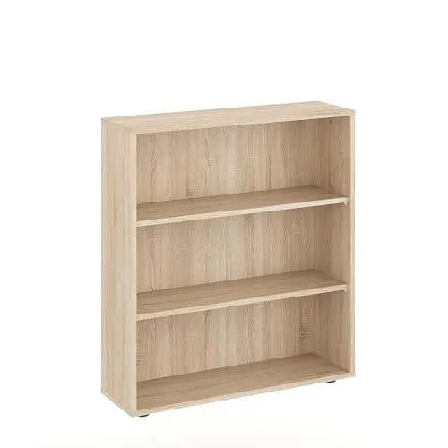 KOMTO Regal 80 cm breit Sonoma Eiche - Hochwertiges Bücherregal mit 3 Ebenen - Bücherregal aus hochwertigem Holz, höhenverstellbare Regale für maximale Flexibilität, ideal für Bücher und Dekoration, umweltfreundlich und einfach zu montieren.