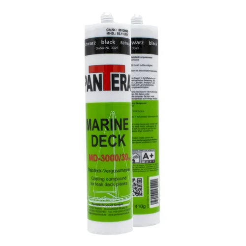 Pantera MARINE DECK MD-3000/30 V3, schwarz, 290ml - Hochwertige Vergussmasse für die Reparatur von Schiffdecks. Hochelastisch und umweltfreundlich, ideal für den professionellen Einsatz. Weitere Details finden Sie im technischen Datenblatt.