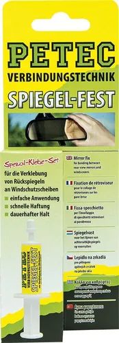 PETEC Spiegelfest Innenspiegel Kleber für Auto - E-Scooter Reparaturset für Autospiegel, sorgt für starke und dauerhafte Verbindung zwischen Metall und Glas – ideal für DIY-Anwendungen ohne Werkstatt.