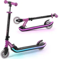Cariboo Roller Kinder Scooter mit LED Trittbrett - Der Cariboo Kinderroller begeistert mit einem LED-Deck in 11 Modi! Höhenverstellbar und klappbar, ideal für Kinder. Robuste Bauweise sorgt für Sicherheit und Spaß beim Fahren.