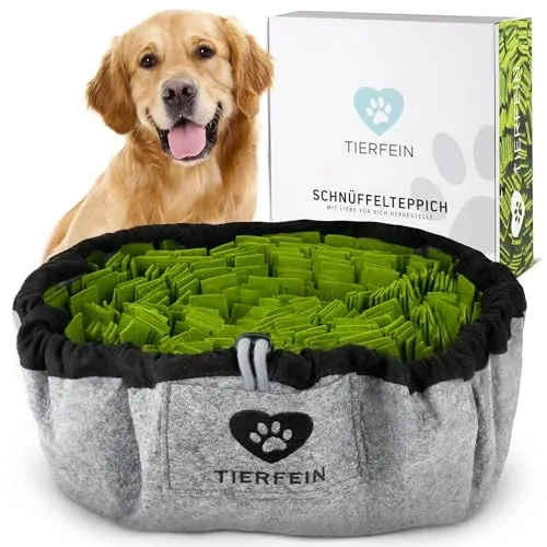 Tierfein® Schnüffelteppich Hund - Robustes Intelligenzspielzeug für Hunde - Interaktives Spielzeug für Hunde, anpassbare Größe & Schwierigkeit für langanhaltenden Spielspaß und optimale Auslastung, ideal auch für stressige Tage.