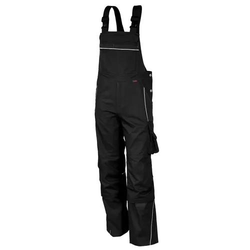 Latzhose "PRO" schwarz, Größe 25 – Robuste Arbeitskleidung - Hochwertige Latzhose mit vielen praktischen Taschen, Gummiträgern und verstellbarem Bund – ideal für Handwerk und Bau.