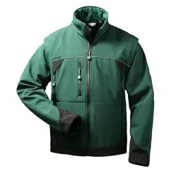 Schutzjacke SIGMA - Softshell-Jacke mit abnehmbaren Ärmeln, Grün/Schwarz, Gr.XL - Funktionsjacken, vielseitig mit abnehmbaren Ärmeln für flexible Nutzung bei jedem Wetter.