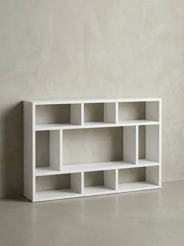 KADIMA DESIGN Wandregal Wandregal WL5.810 Weiß 75x51x16 cm Holz Hängeregal Modern, Design, Schmal, Dekoregal Schweberegal Wohnzimmer, Wandboard Freischwebend, Holzregal Regal für die Wand, Bücherregal