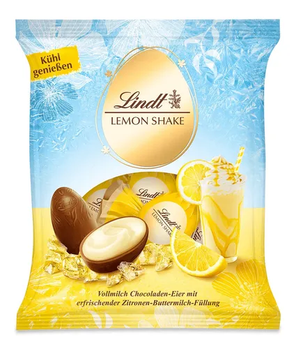 Lindt Zitrone-Buttermilch-Eier 85g - Feine Schokoladeneier mit erfrischendem Zitronen-Buttermilch-Geschmack, ideal für die Osterzeit. Perfekt zum Verschenken oder Genießen, auch für Vegetarier geeignet.
