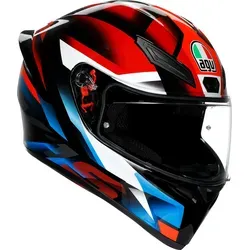 AGV K1 S Fastlap Helm in Schwarz Rot Blau, XL - Motorradhelm mit AGV Extreme Safety-Design, übertrifft ECE 22.06 Normen und ist ideal für Kommunikationssysteme.