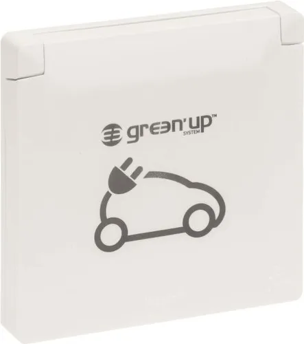 Legrand 765217 SEANO Green'Up Steckdose 16 A für Elektrofahrzeuge - Komplettgerät zum sicheren Laden von Elektrofahrzeugen, inkl. Montagerahmen und Klappdeckel. Ideal für private Installationen mit Schutzkontakt und verstärkten Metallkontakten.