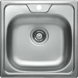 Allux Spüle 48x48 cm, Edelstahl 1074634 - Alveus - Kompakte Edelstahl-Küchenspüle Allux 48x48 cm, ideal für kleine Küchen. Mit praktischem Überlauf und Armaturloch, perfekt für eine einfache Montage.