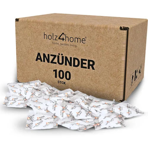 holz4home® Anzündtüten 100 Stück Grillanzünder Kaminanzünder Anzünder I Ofenanzünder Kaminofenanzünder für Zuhause I Outdoor & Indoor Anzünder