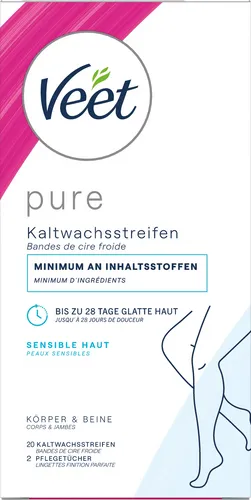 Veet Kaltwachsstreifen Beine Sensible Haut 20er Kaltwachsstreifen DE FR IT
