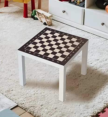 MyMaxxi selbstklebende Tischfolie Schachbrett für IKEA Lacktisch - Möbelaufkleber für einfache Montage und blasenfreies Aufkleben. Verwandelt alte Möbel in einen stylischen Kindertisch und schützt vor Kratzern und Wasser.