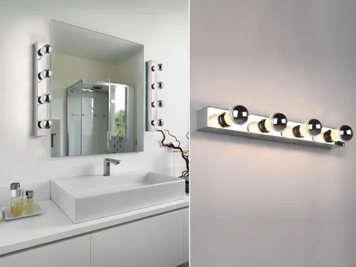 LED Badezimmer Wandleuchte Chrom 55cm - Elegante Spiegelleuchte für Ihr Bad - Badspiegelbeleuchtung mit Vintage Design, exklusive Optik durch Silber Chrom, ideal für kleine Bäder und IP44 für sicheren Einsatz im Badezimmer.