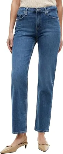 Tommy Hilfiger Straight-Jeans CLASSIC STRAIGHT mit Fadeout-Effekten - Casual Jeans in Nos Mid Blue, elastisch und ideal für einen trendigen Look. Fällt eng aus, bitte eine Größe größer bestellen.