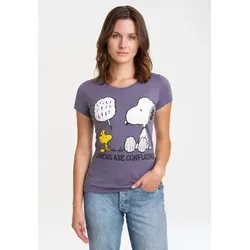 LOGOSHIRT T-Shirt Snoopy - Peanuts mit niedlichem Frontprint lila S