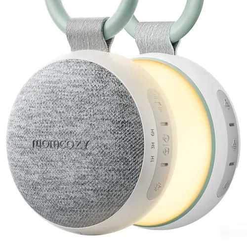 Momcozy WN06 Tragbare White Noise Machine Baby - Baby Einschlafhilfen mit 20 beruhigenden Klängen und sanftem Nachtlicht – ideal für entspannte Nächte und beruhigende Reisen.