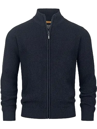 Indicode Sweatjacke INLayton - Modische Strickjacke für Herren, sportlich-lässig mit hohem Tragekomfort und durchgehendem Reißverschluss – ideal für kühlere Tage.