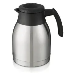 Bonamat Isolierkanne 2 Liter mit Spezialdeckel - Thermobehälter aus doppelwandigem Edelstahl, isoliert und mit Durchbrühöffnung für direktes Brühen ohne Deckelentfernung. Ideal für Kaffeeliebhaber!