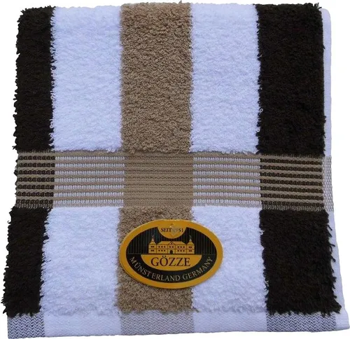 Gözze Badetuch New York, Walkfrottee - Handtuch aus 100% Baumwolle, mit einer stilvollen gestreiften Bordüre und hoher Saugfähigkeit (550 g/m²), perfekt für den Alltag und OEKO-TEX® zertifiziert.