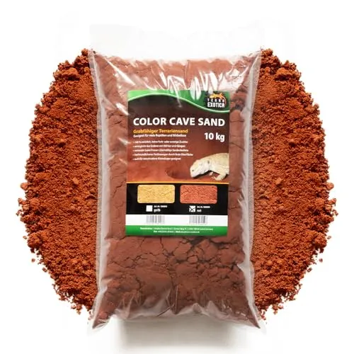 TE Terrarium Sand Color Cave Sand rot in 5, 10 und 25 Kg - natürlicher, grabfähiger Sand zum Bauen von Höhlen und Verstecken - für Reptilien, Wirbellose & versch. Kleinsäuger (10 Kg)
