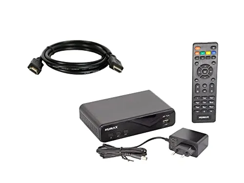 Humax HD Fox - Digitaler HDTV Satellitenreceiver 1080P, ideal für Camping mit 12V Anschluss und vorinstallierten Astra-Sendern