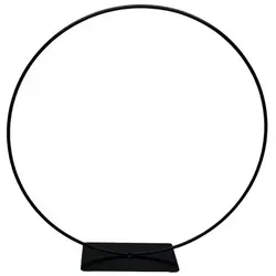 Bada Bing Dekoobjekt Dekoring mit Fuß in Schwarz Metallring zum stellen DIY Deko, Ø 40 cm Moosgumminoppen als Kratzschutz schwarz Ø 40 cm