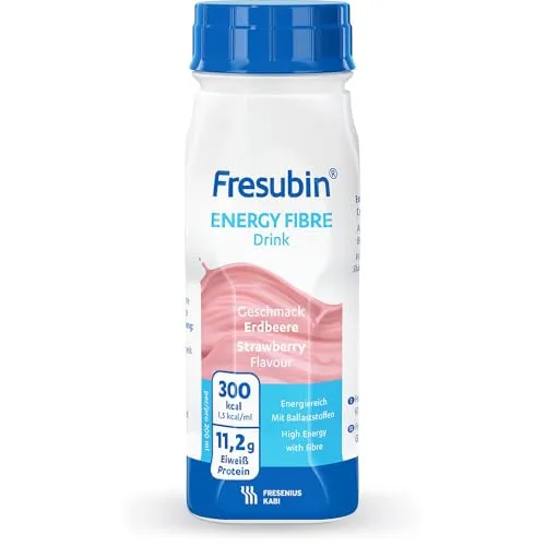 Fresubin energy fibre DRINK Erdbeere, 200 ml - Trinknahrung - 24 DRINKS