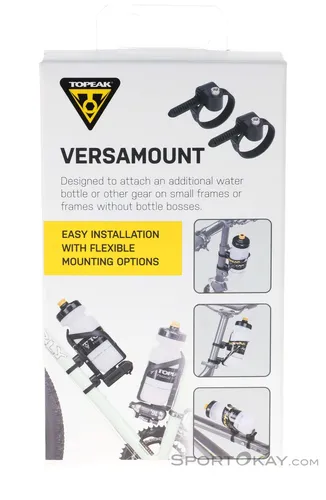 TOPEAK Halterung VERSA MOUNT (2 Stk.) - Praktische Lenkerhalterung für Flaschen und Zubehör. Ideal für jeden Fahrradfahrer, um Getränke sicher zu transportieren. Unisex-Design in elegantem Schwarz.
