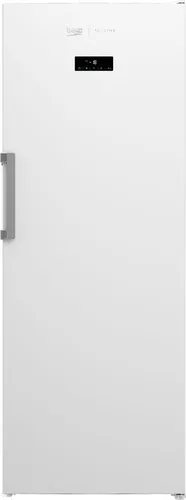 Beko RFNE448E55W - Energieeffizienter Tiefkühler mit LED Illumination® - Tiefkühler mit LED Illumination® für optimale Sicht und wechselbarem Türanschlag, ideal für anpassbare Küchenlayouts. Robuste Sicherheitsglasablagen für schwere Töpfe.