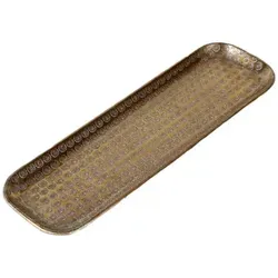 Marrakesch Orient & Mediterran Interior Dekotablett Orientalisches Dekotablett Serviertablett Jabar Gold 58cm (1 St), Handarbeit goldfarben Ø 58 cm