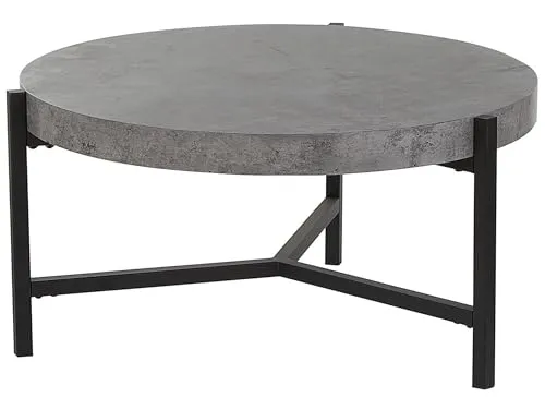 Multifunktionaler Couchtisch Beton-Optik Bonita - Beistelltisch fürs Wohnzimmer mit eleganter Beton-Optik und robustem Metallgestell. Bietet viel Stauraum und setzt stilvolle Akzente in jedem Raum.
