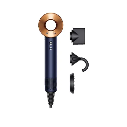 Dyson SupersonicTM Curly+Coily (Nachtblau/Kupfer) - Haartrockner für Locken und krauses Haar, schnelles Trocknen ohne extreme Hitze für schonendes Styling.