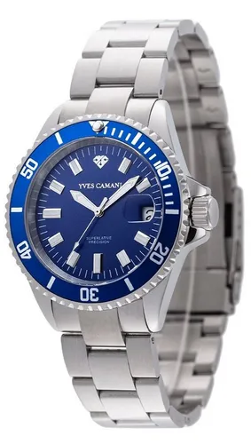 Yves Camani Herrenuhr Quarz YC1065-C - Edelstahlgehäuse und -armband, präzises Schweizer RONDA Uhrwerk, 5 ATM wasserdicht und stilvolles Design