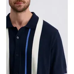 Pierre Cardin Poloshirt mit durchgehender Knopfleiste blau L (52)