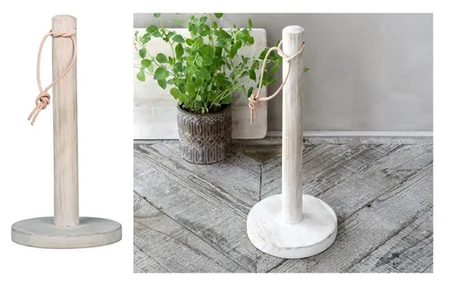 Chic Antique Küchenrollenhalter aus Mangoholz - Küchenrollenhalter aus hochwertigem Mangoholz, stabil und dekorativ. Ideal für alle handelsüblichen Küchenpapierrollen, bringt Stil in Ihre Küche.